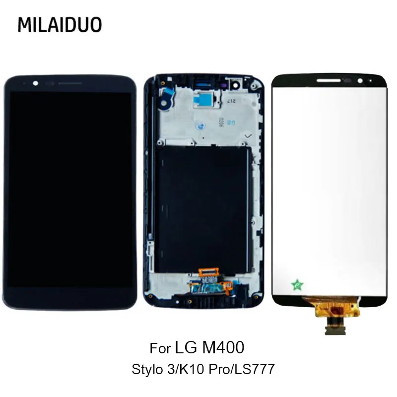 

Original LCD Display For LG Stylo 3 K10 Pro M400 LS777 LCD Touch Screen Digitizer Black with Frame Assembly Replacement