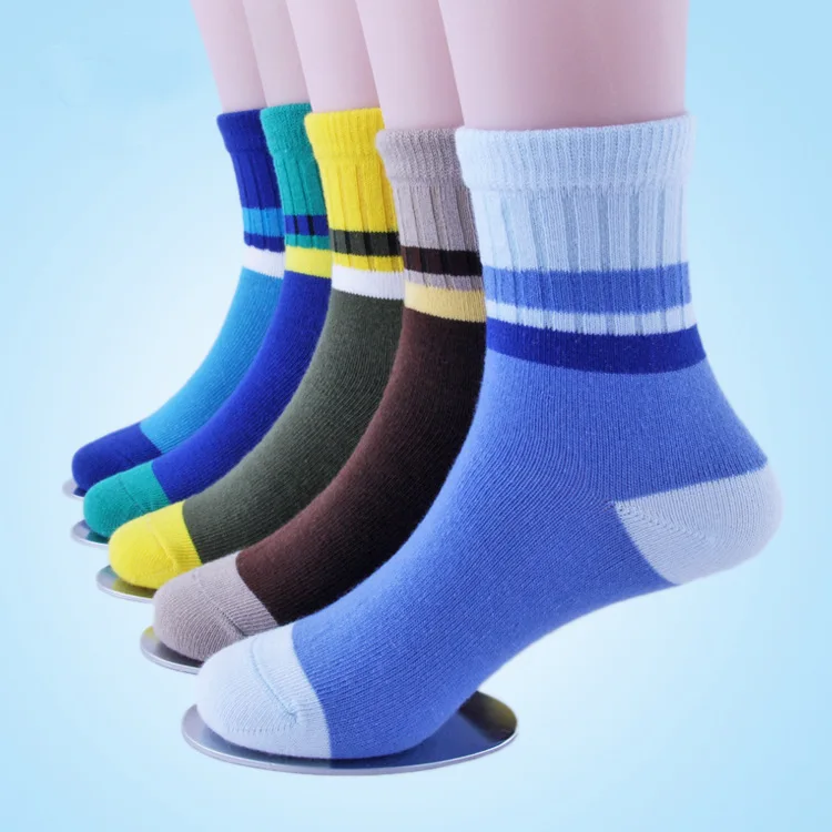 

Famli 5 Pair/lot Children's Socks Spring Autumn Winter Cotton Color Matching Kids Boys Children Casual Socks For 4 7 8 12 Year