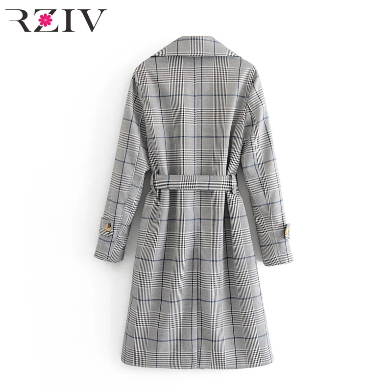 vent Manteau Décorative Gris Automne Plaid Coupe Mince Tranchée Femmes De Casual Ceinture Rziv TlF1c35KuJ
