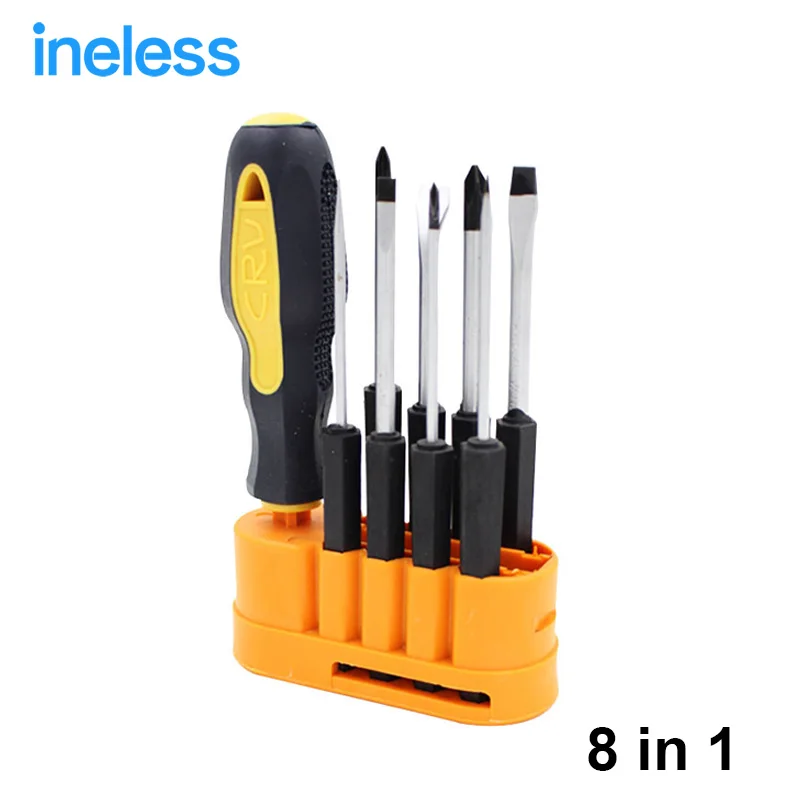 8 In 1 Plastic Nonslip Grip Slotted Phillips Torx Screwdriver Set Hand