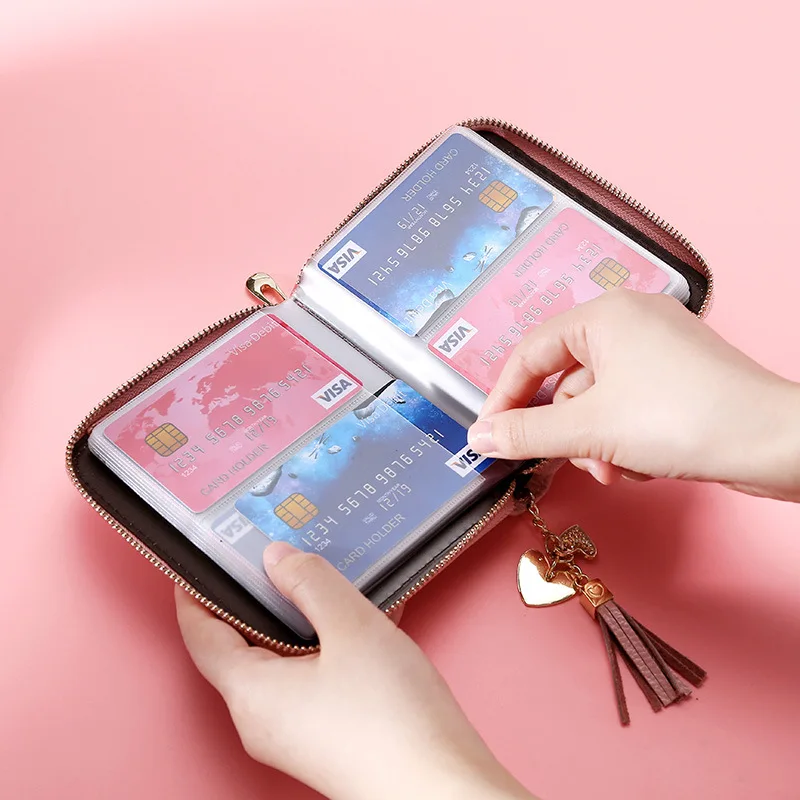 

Leather Multi-card Female Rfid Card Package Organ Business Card Package Credit Card Document Package