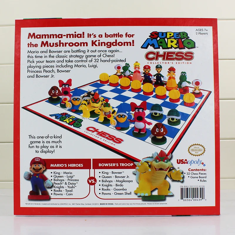 Super Mario Bros Chess PVC Action Figures Toys 3.5-7cm Kids Toy Gifts With Color Box