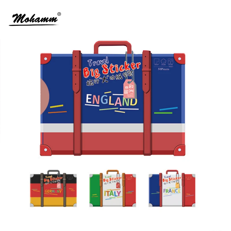 50pcs/set Cute Europe Four Countries Paper Sticker Diy Decorative