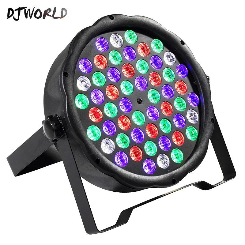 Djworld светодиодный плоский Par 54x3 Вт RGB цвет освещение стробоскоп DMX для атмосферы диско DJ музыка вечерние танцевальный пол бар затемнение