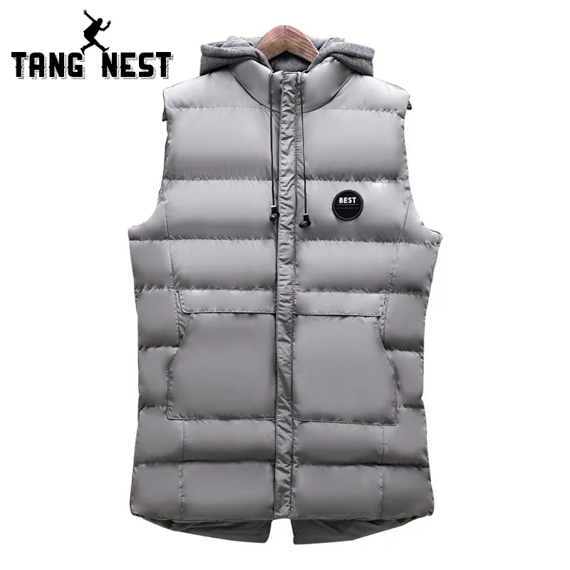 TANGNEST/Новинка 2019 года поступление осень зима мода хлопок тонкий жилет для мужчин дышащие Теплый Куртка четыре цвета MWB317