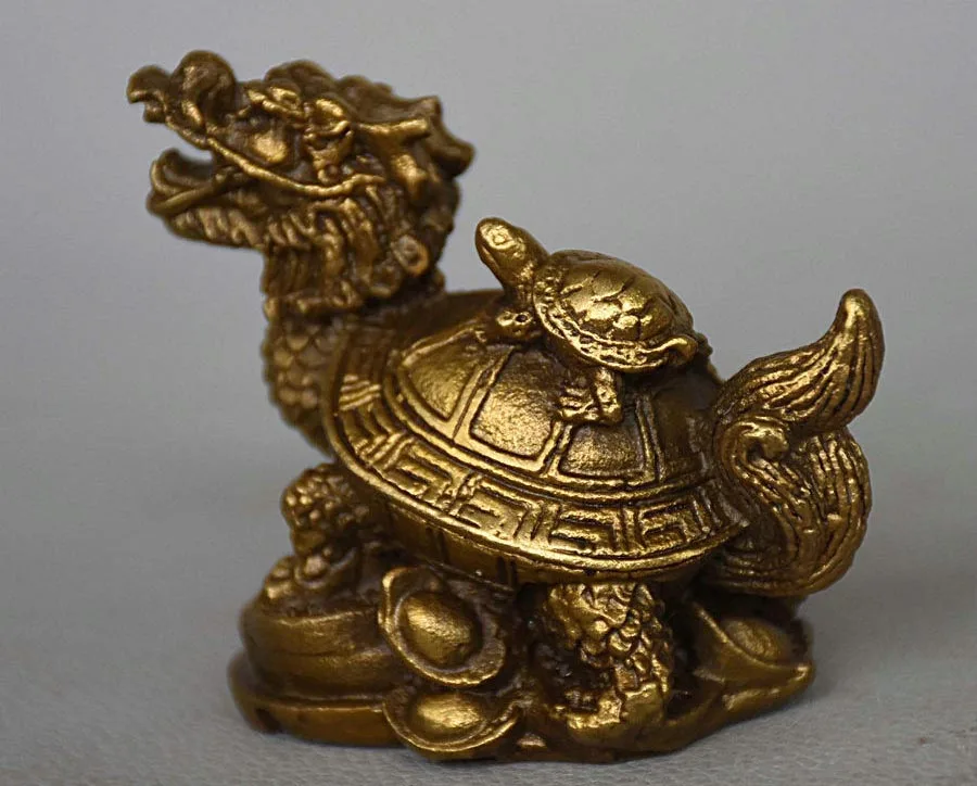 

China fengshui brass dragon turtle Tortoise wealth lucky statue Metal crafts Home decorations gift metal handicraft.