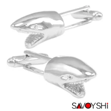 Novelty Shark Modeling Cufflinks for Mens Shirt Cuff Accessories High Quality Animal Cuff links Fashion SAVOYSHI Brand Jewelry