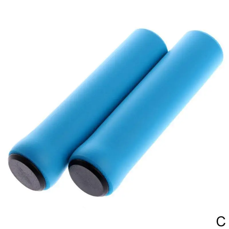 1 пара бара ручки велосипеда на открытом воздухе ручки велосипеда с ворсом; с силиконовой нескользящей подошвой руль Анти-занос, удар, хорошо впитывают супер мягкий - Цвет: Blue