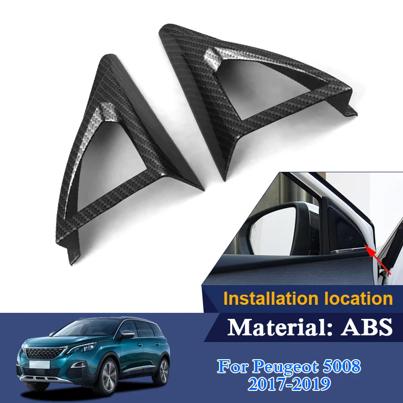 QCBXYYXH ABS Car Styling Front Door Internal Triangle Sequin For Peugeot 5008 2017-2019 Decorations Stickers Auto | Автомобили и