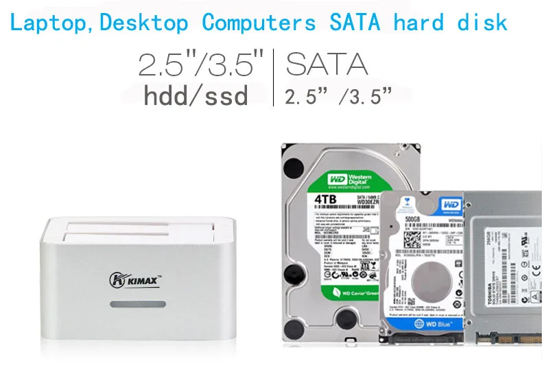 Aluminum hdd box 1tb hard disk usb sata hdd caddy box for the hard disk sata 3