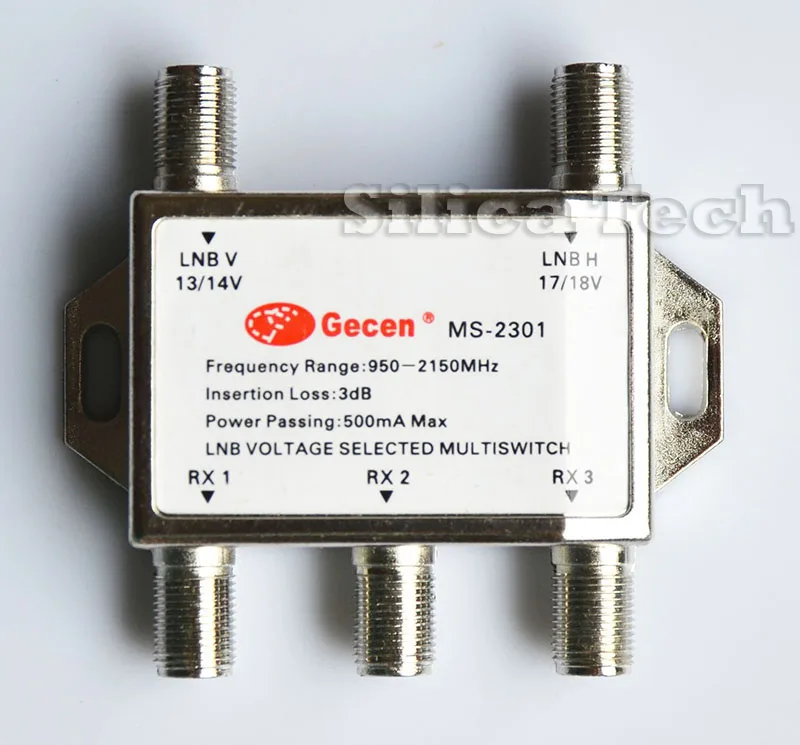 

Gecen 2x3 13V/18V 2 in, 3 out Satellite LNB V/H multi-switch MS-2301