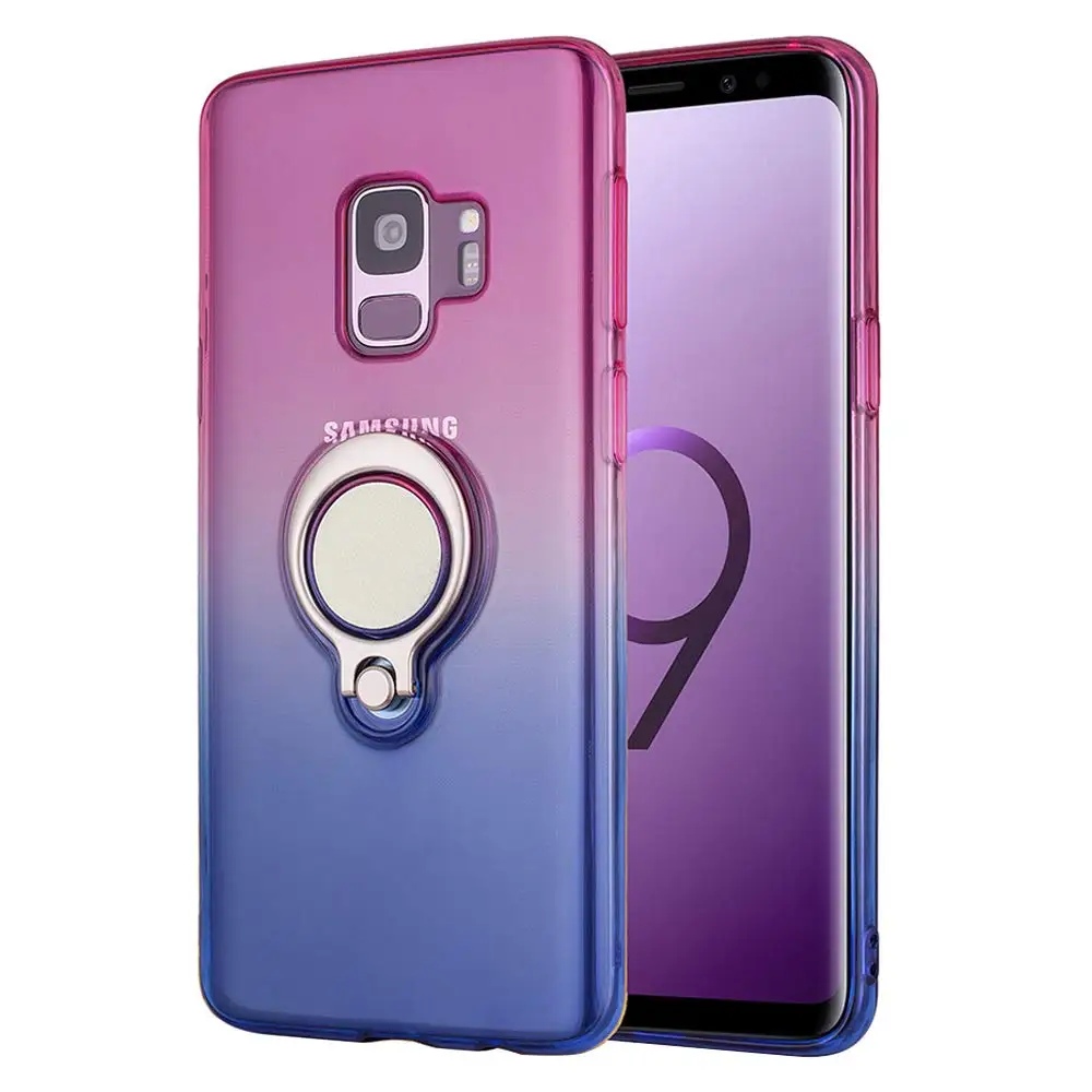 

S9 Iridescent Gradient Case On For Samsung Galaxy S9case 9s S 9 Kickstand Ring Holder Girly Protective Cover Sam Amsung 5.8 Inch