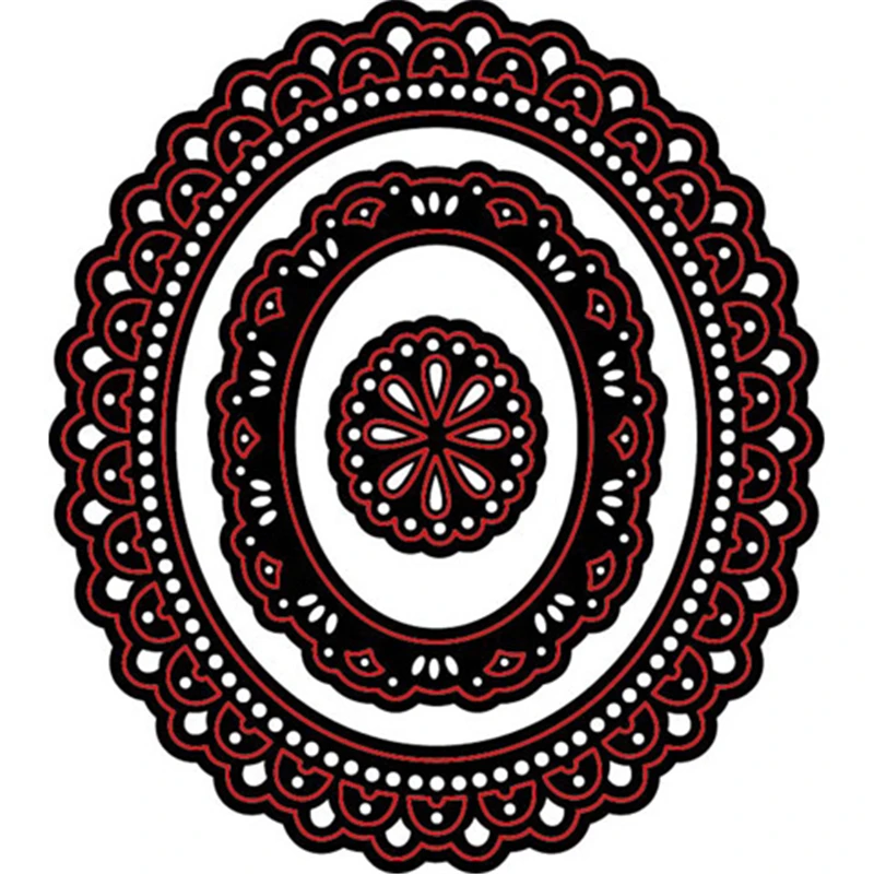 GJCrafts продолговатые Doily рамки штампы металла резки Новые 2018 для скрапбукинга