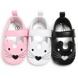 Симпатичные для маленьких девочек первые ходоки кот мягкая подошва ребенок Toldder Prewalkers обувь M09