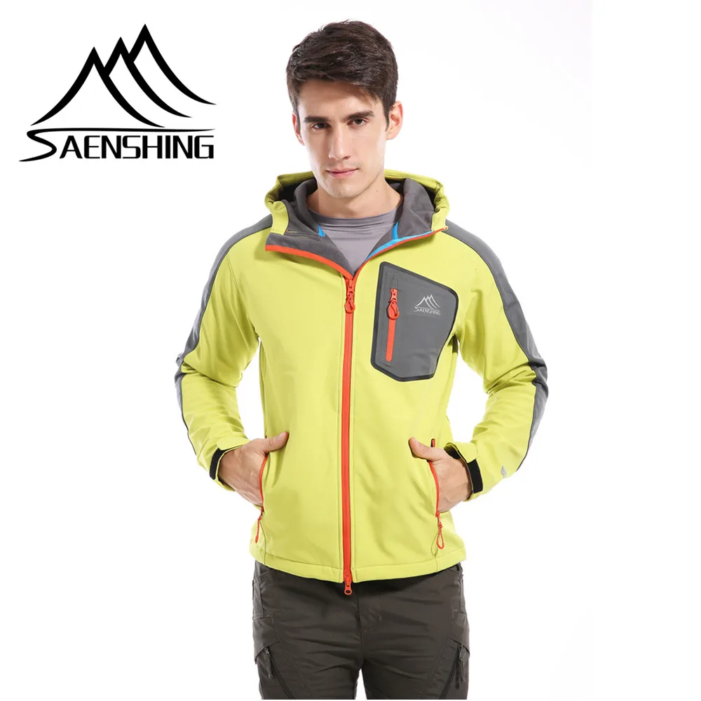 

SAENSHING Waterproof softshell Jacket Men Hiking Fleece Rain Coat Fishing Windbreaker Outdoor Camping Trekking Soft shell Jacket