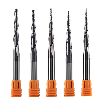 

1pc Inch size end mill Tungsten carbide Tapered Ball Nose end mills wood metal router bits CNC milling cutter 6.35 mm shank