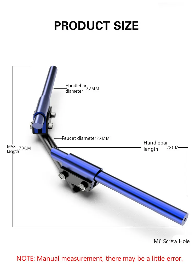 Детали мотоцикла подходят для 22 мм ЧПУ модификация алюминиевого сплава укрепление перекладины Макс 70 см 5 цветов кран разделение руль