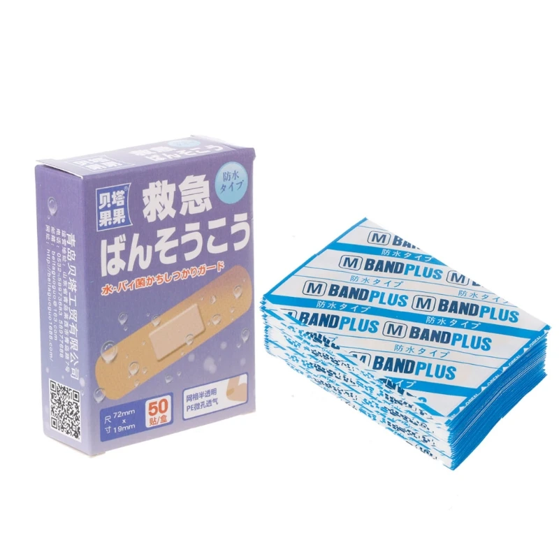 

50Pcs Breathable Waterproof Bandage Band-Aid Hemostatic Adhesive Sport Outdoor Wound Care Braces Supports New