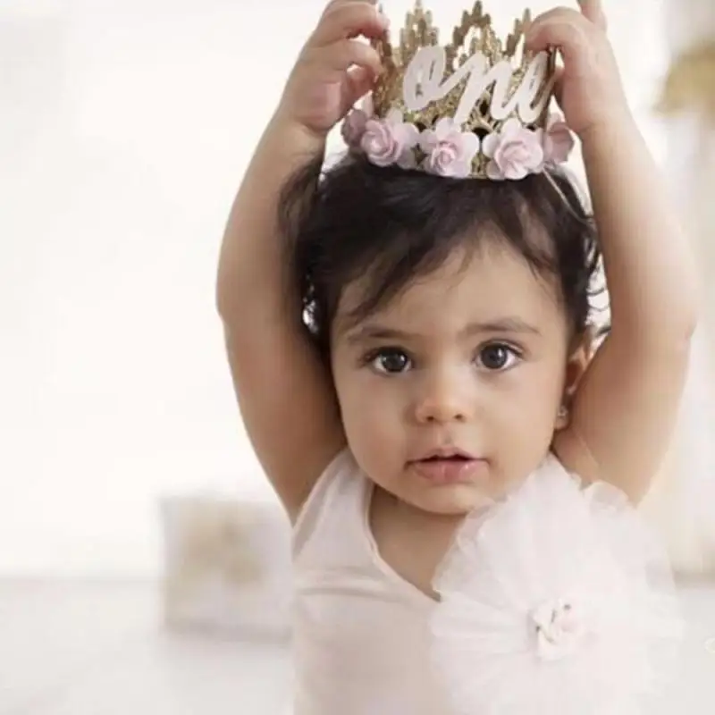 Party Hats Baby One Years Old Birthday Hat Crown Headbands Birthday