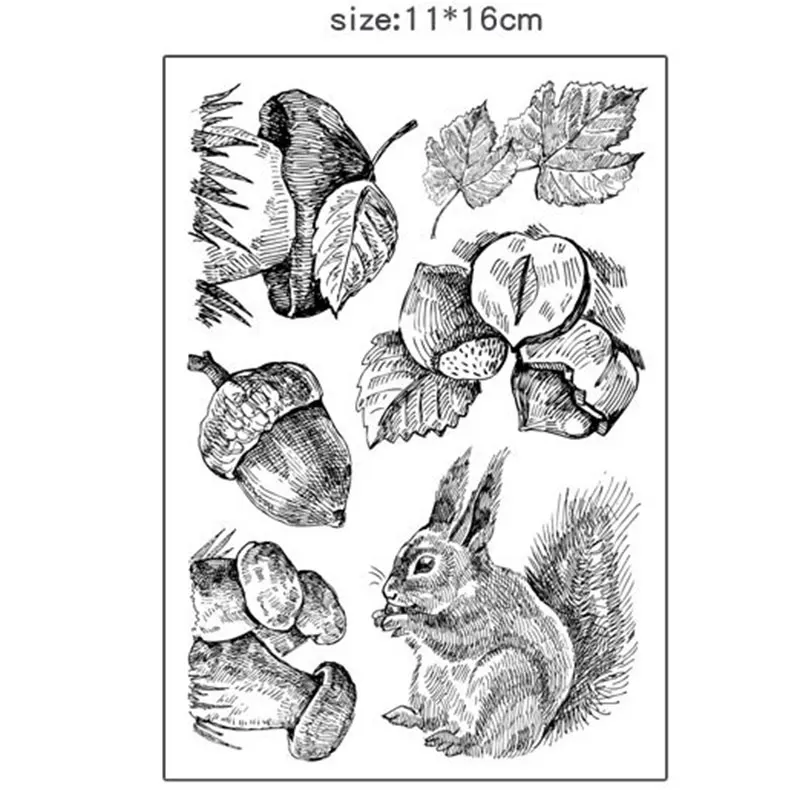 

Creative cute little squirrel silicone transparent Clear Stamps for scrapbook DIY Photo album Rubber Stamps