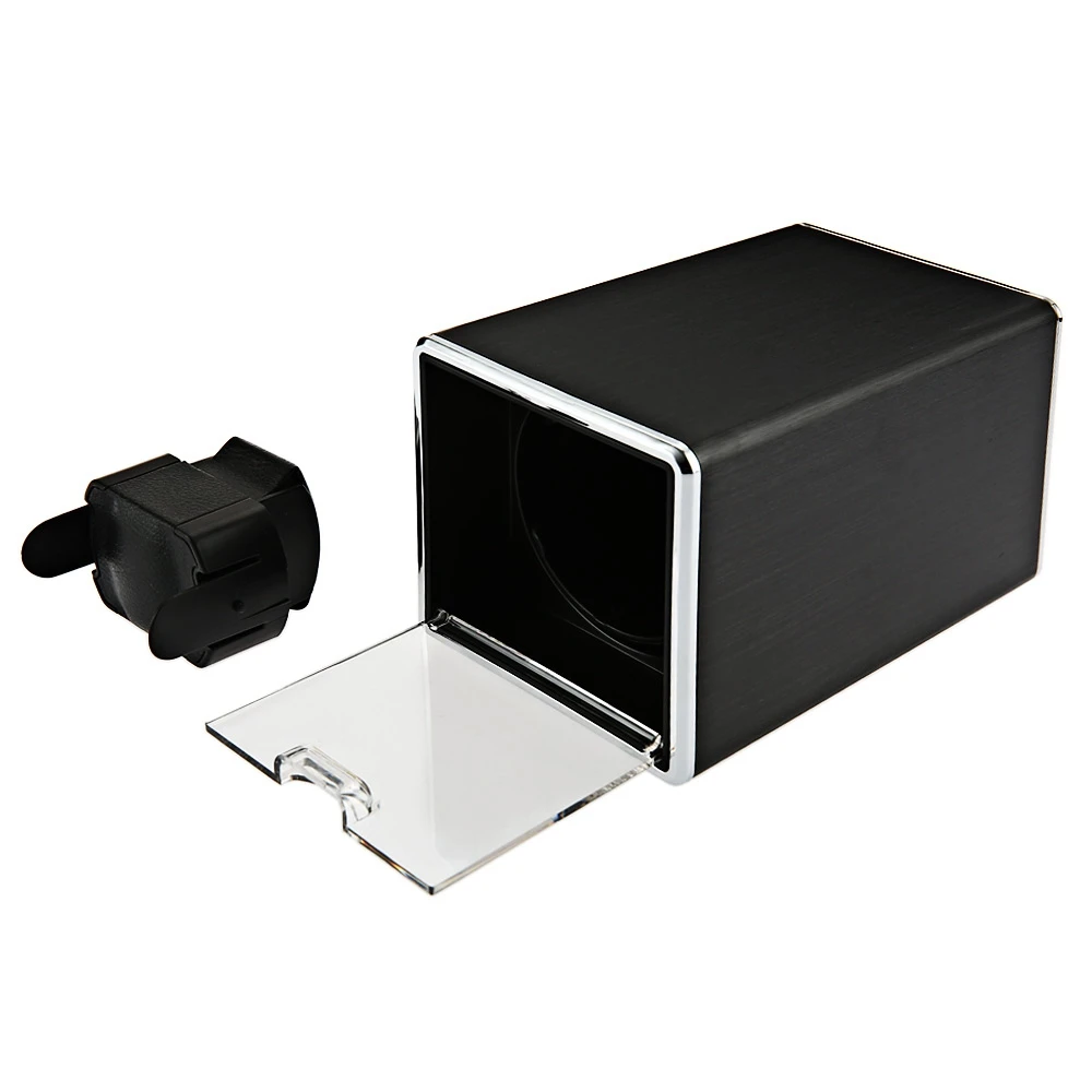 Automatic Rotation Watch Winder Display Box Transparent Cover Jewelry Storage Organizer with US Plug #4