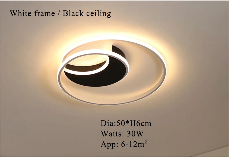 Потолочный светильник, светодиодный светильник для гостиной, спальни, кабинета, домашнего декора, AC85-265V, современный белый Потолочный светильник - Цвет корпуса: Dia50cm