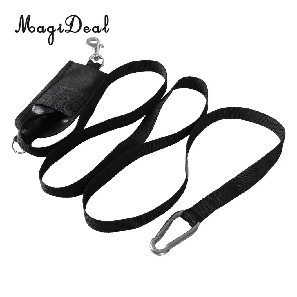 MagiDeal Heavy Duty Technical Scuba Diving Jon Line with Pouch Clip D Ring Carabiner