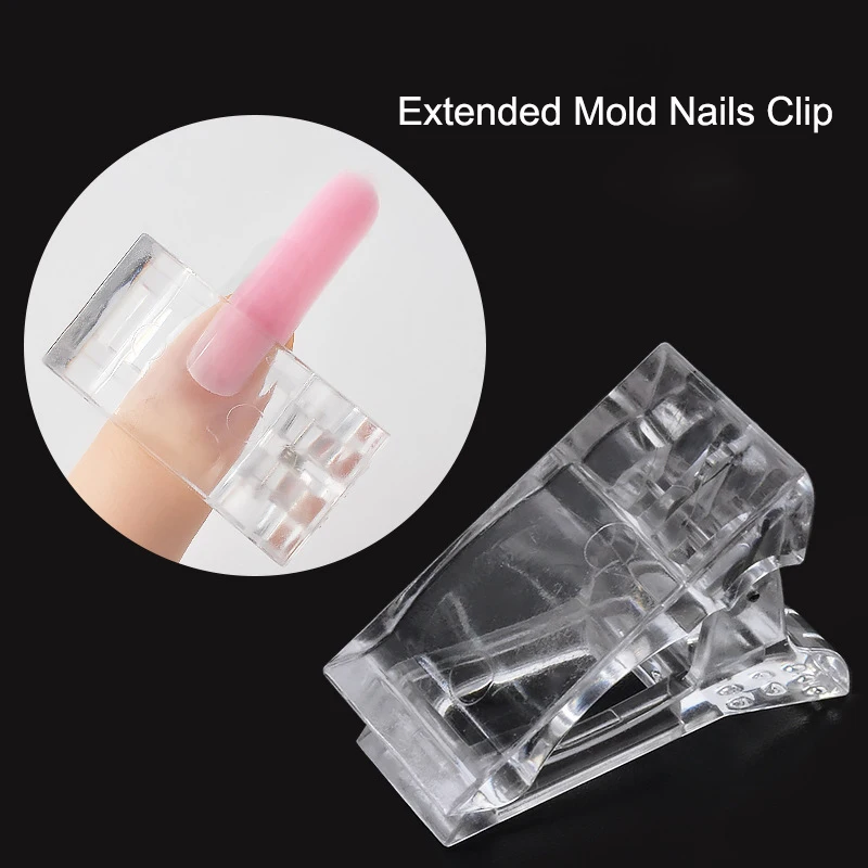 

5 Pieces Per Lot Transparent Extended Mold Nail Clip Finger Poly Quick Building Gel Extension Nails Art Clamp Manicure Tools
