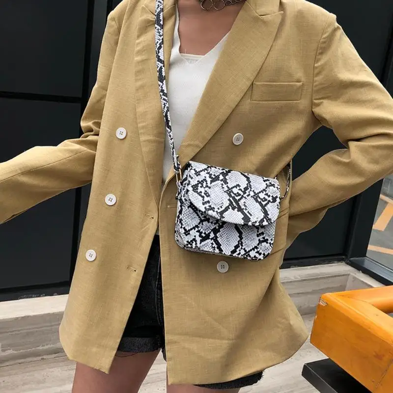 ثعبان طباعة الكتف حقيبة ساعي للنساء 2019 حقائب بو جلدية صغيرة عارضة رفرف Crossbody أكياس كيس من دوس Bolsas الأنثوية