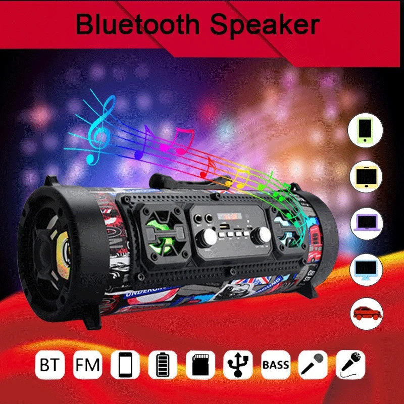 

Microphone Portable Bluetooth Speaker Subwoofer Bluetooth Speaker AUX USB Smartphone Wireless Bluetooth Speaker Portable