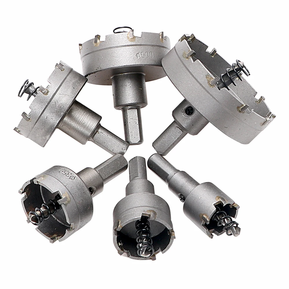 

Cutter Tool 6Pcs/set Carbide Tip for Installing Locks Set Stainless Steel Alloy Hole Saw Drill Bit 22mm/30mm/35mm/45mm/50mm/65mm