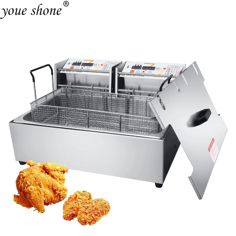 

Li Bai Commercial Electric Deep Fryer Stainless Steel-12L Restaurant Cooktop Tabletop Cookware Home Food Cooking