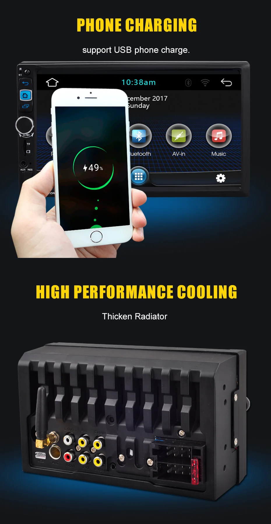 Cheap KANOR 2din Universal 7" Android Car Radio Stereo GPS Navigation Bluetooth USB SD Car Multimedia Player Audio Player Autoradio 6
