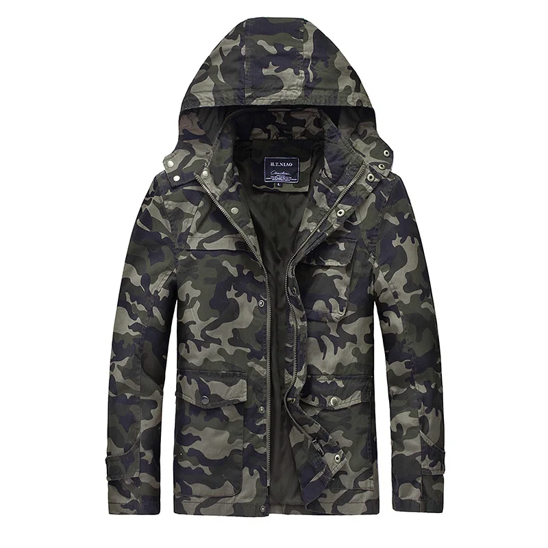 Plus Size 3XL Mens Autumn Spring Camouflage Print Fashion Jacket and ...
