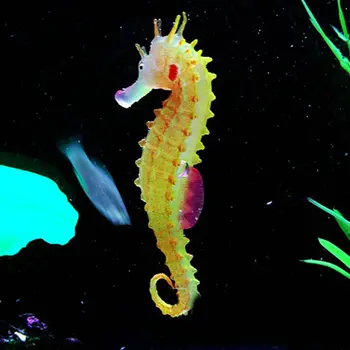 

2pcs Glowing In The Dark Glowing Seahorse Hippocampus Aquarium Fish Tank