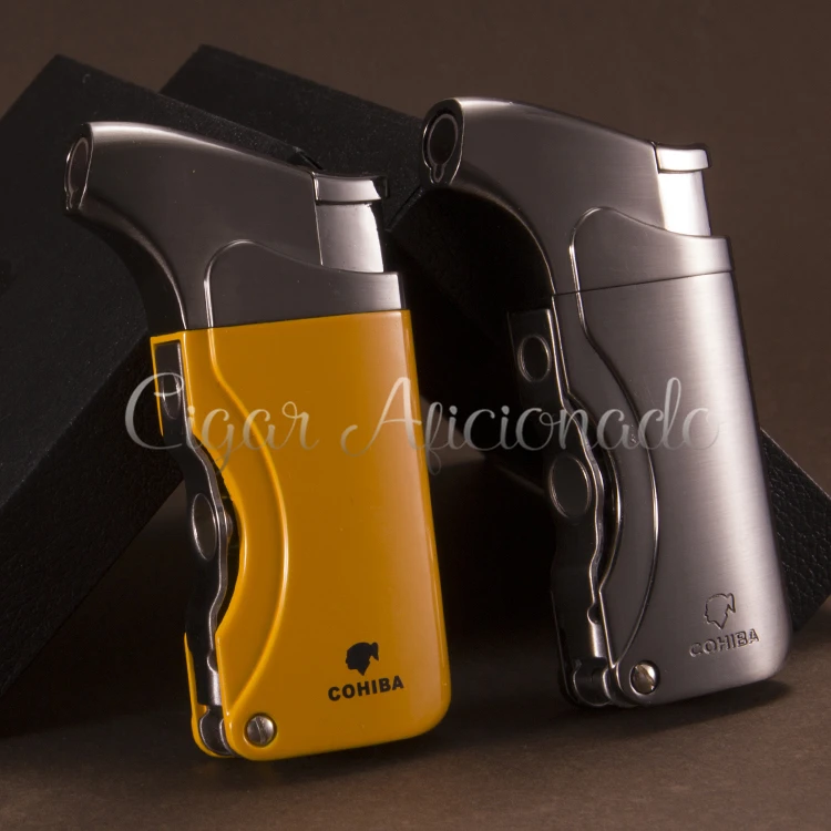 

COHIBA Pocket Size Metal Windproof Torch Jet Flame Butane Gas Cigarette Cigar Lighter W/ Double Cigar Punch
