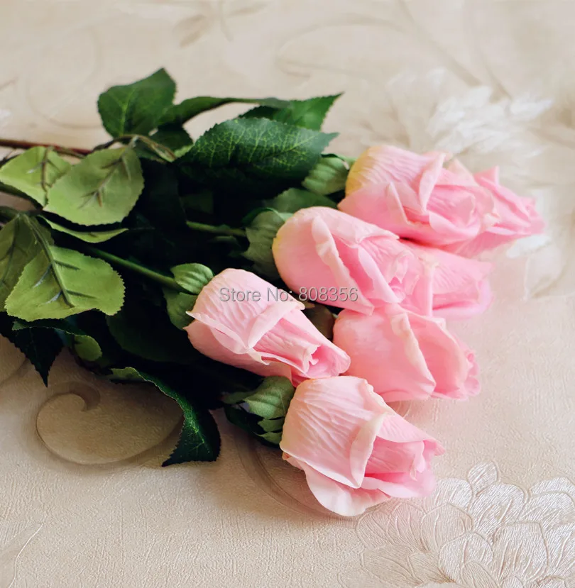 96 шт. Настоящее сенсорный бутоны роз поддельные розы 17,7" для свадьбы рождественской вечеринки букет цветок Декоративные цветы