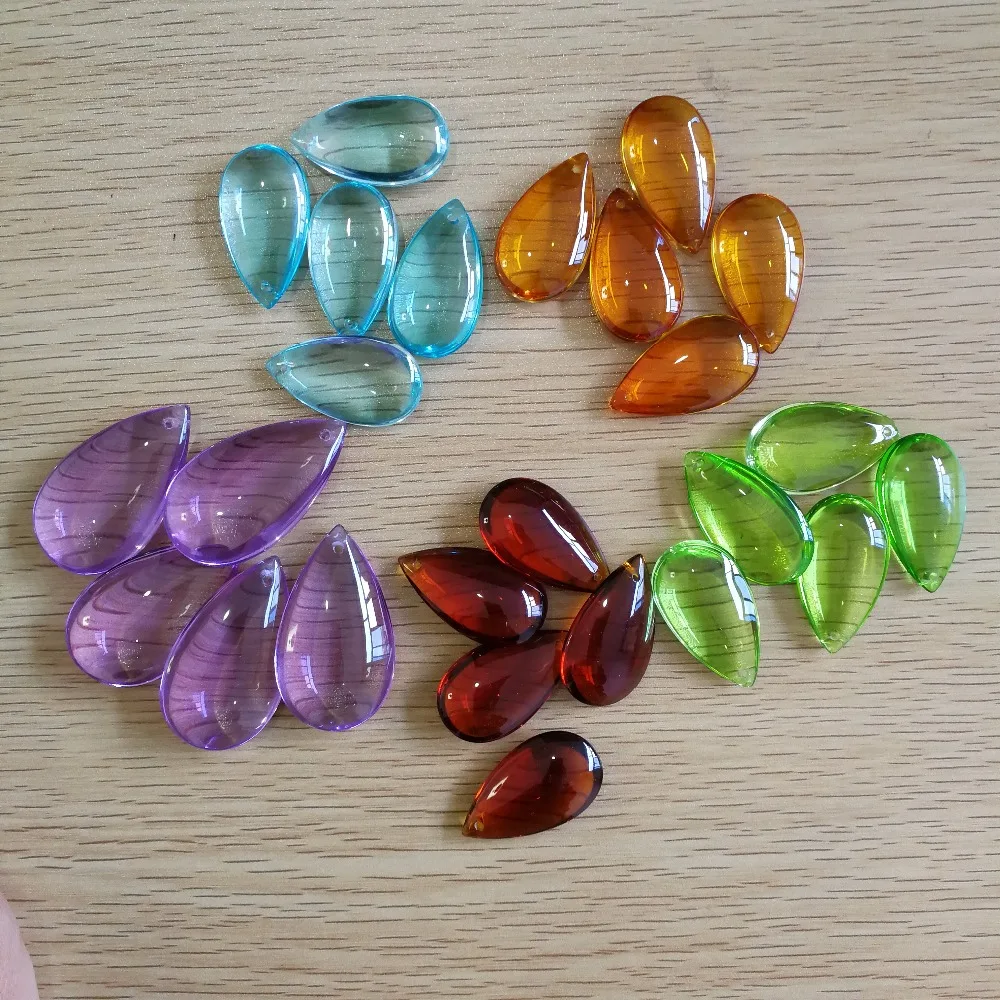 50mm 30pcs Mixed color raindrop oval pendant beads crystal chandelier