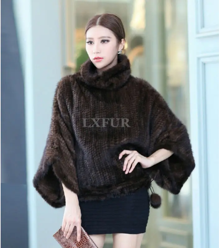 Poncho In Vera Pelliccia Di Coniglio - Gilet Avvolgente Donna Con Stile Vintage Per Cerimonie E Inverno - Foto 6