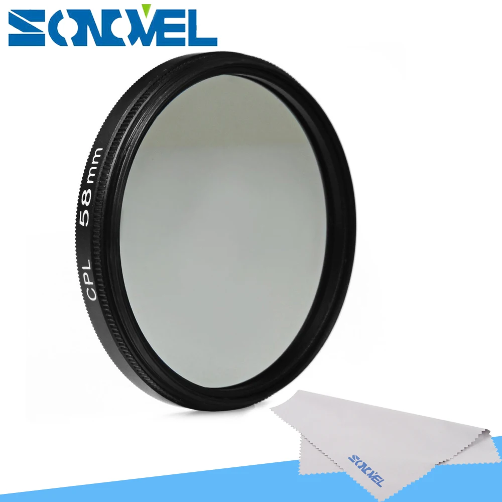 

58mm Circular Polarizing CPL C-PL Filter Lens For Canon 1300D 800D 760D 750D 650D 600D 200D 80D 70D 77D 60D with 18-55mm lens