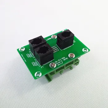 

RJ9 4P4C Right Angle Jack 3-Way Buss Breakout Board, Terminal Block, Connector.