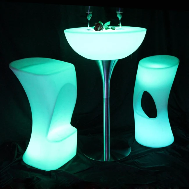Remote Control Led Bar Furniture Illuminated Led Bar Table For Indoor Or Outdoor SK-LF17 (D60*H20cm) 2pcs/Lot