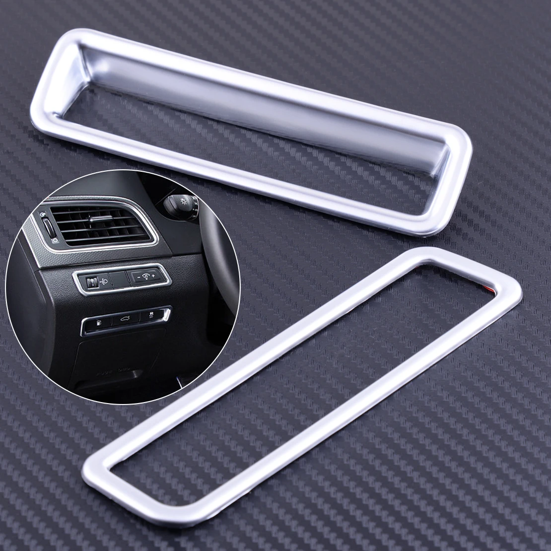 

CITALL 2PCS Interior Chrome Center Console Control Switch Panel Cover Trim Fit For Hyundai Sonata / i45 (LF) 2015 2016 2017
