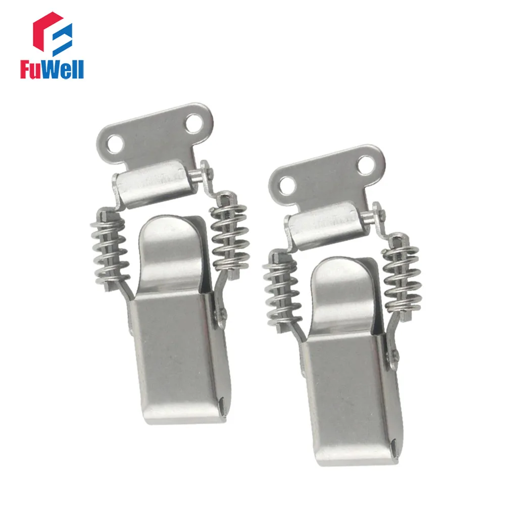 

2pcs R008 Spring Loaded Box Buckle 201 Stainless Steel Toggle Latch Catch Hasp