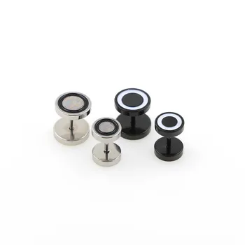 

free shipping WHOLESALE CHARM illusion cheaters 30pcs 16G surgical Stainless Steel surface drop a circle oil fake plugs