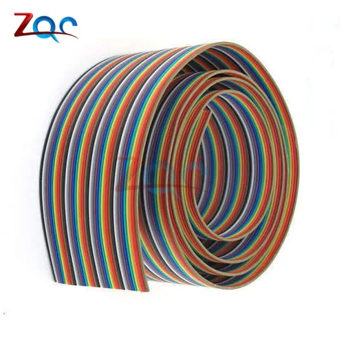 1 м 3 фута плоский кабель 40 Pin Радуга ленты IDC провода в наличии|cable pin|cable wireflat cable pin |