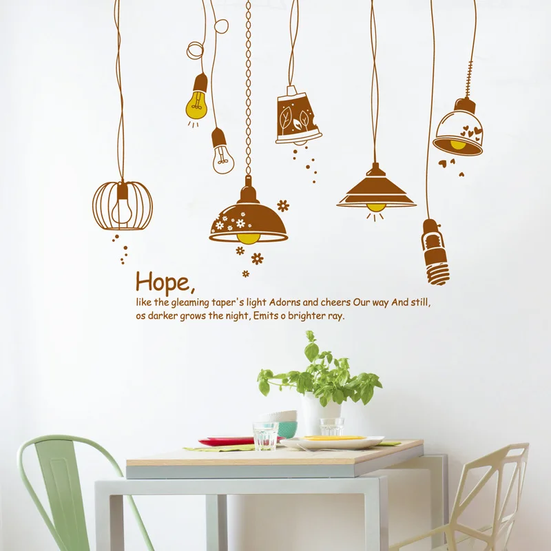 

Europe Style The Hope Chandelier Wall Stickers for Living room Bedroom Kitchen Wall Decor Removable Art Decals Mural dc8
