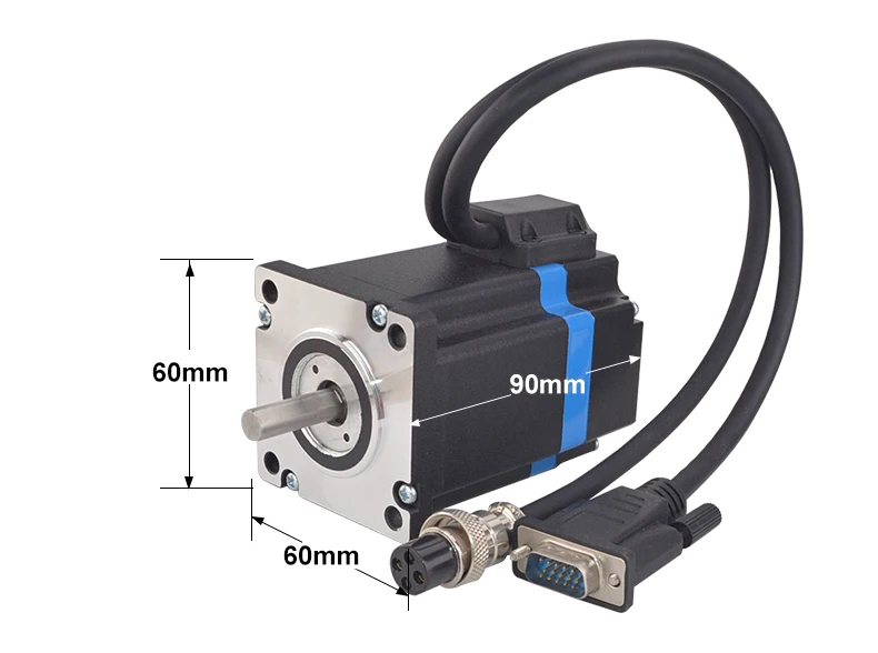 Комплект шагового двигателя Nema 24 с гибридным шаговым драйвером с замкнутым контуром+ шаговый сервомотор Nema24 2 нм и удлинительные кабели 2 шт. 1,7 м