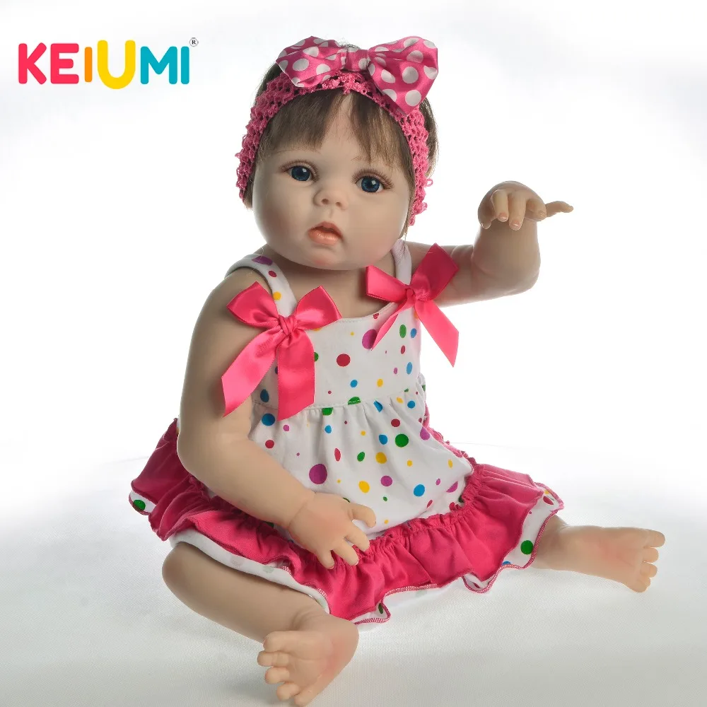 

Handsome 23'' Newborn Doll Lifelike Full Silicone Reborn Dolls Babies With Rooted Fiber Hair For Toys Fashion Kids Birthday Gift