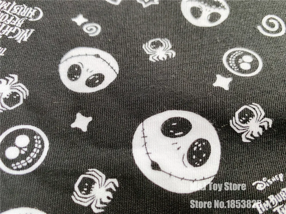 50X165 см кошмар до Рождества лайкра трикотажные хлопчатобумажные ткани лоскутное DIY Детская одежда материал вышитая Футболка